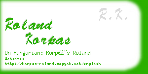 roland korpas business card